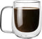 Glass Coffee Mug, 8.5 oz Double Walled Insulated Cup for Tea Coffee Latte Cappuccino Espresso - Set of 1 (Round)