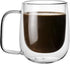 Glass Coffee Mug, 8.5 oz Double Walled Insulated Cup for Tea Coffee Latte Cappuccino Espresso - Set of 1 (Round)