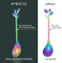 Rainbow Leaf Coffee Spoons, IFeico 4.7 inch Stainless Steel Ice-Cream Tea Sugar Spoons, 5 Pack