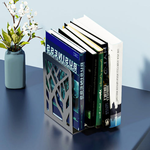 MaxGear Tree Design Book Ends, Heavy Duty Metal Book Stopper for Shelves, Decorative Organizer for Books/DVDs