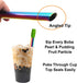Reusable Rainbow Metal Boba Smoothie Straws, Wide Thick Angled Tip with Carry Case and Brush, 4 Pack