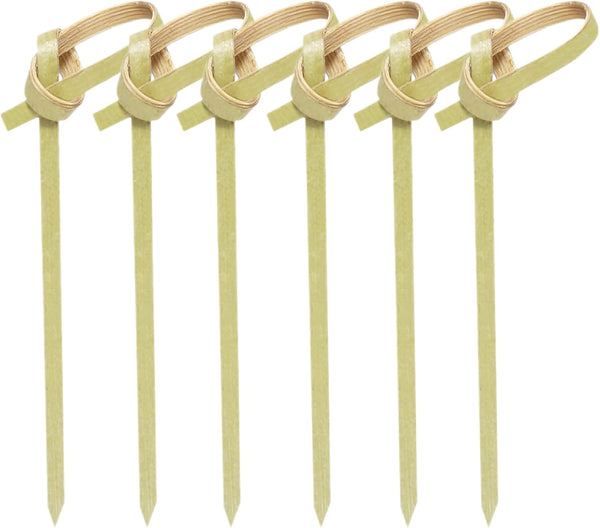 300PCS 4 Inch Bamboo Cocktail Picks, Knot Picks, Skewers, Toothpicks for Appetizers & Events