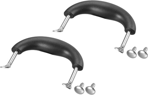 MECCANIXITY Pot Side Handle Replacement for Stainless Steel Pan, Black Silver Tone, Pack of 2