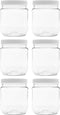 Plastic Storage Jars with Leak Proof Lids, BPA Free, Hand Wash Only (12oz Jar, 6PK)