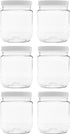 Plastic Storage Jars with Leak Proof Lids, BPA Free, Hand Wash Only (12oz Jar, 6PK)
