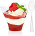 TOFLEN 50 Pack 4 oz Plastic Dessert Cups with Spoons, Irregular Triangular