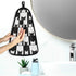 visesunny Black and White Cat Kitchen Dish Towel with Hanging Loop, Absorbent Hand Towel for Cleaning & Drying