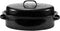 JY COOKMENT 15.7" Enameled Oval Roaster with Domed Lid, Dishwasher Safe for Turkey, Chicken, Ham
