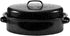 JY COOKMENT 15.7" Enameled Oval Roaster with Domed Lid, Dishwasher Safe for Turkey, Chicken, Ham