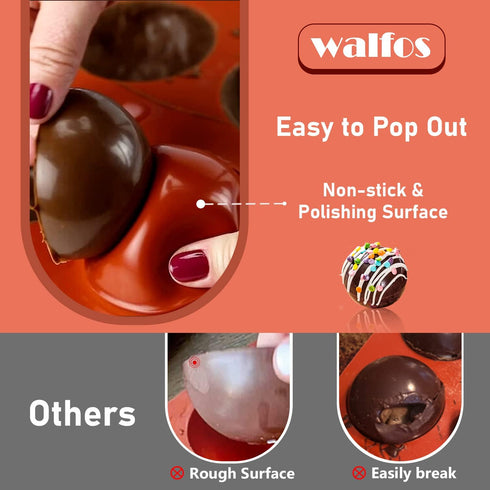 Extra Large 5-Cavity Semi Sphere Silicone Mold, 2 Packs for Chocolate, Cake, Jelly, Dome Mousse Baking