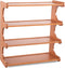 Eloplzxe Shoe Rack,Small 4 Tier Shoe Organizer Storage Shelf,Bamboo Narrow Shoe Closet,Small Space