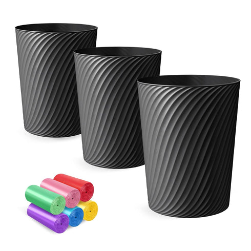 LLNTOU Small Trash Can 3 Pack 1.8 Gallons, Bathroom Trash Can & Garbage