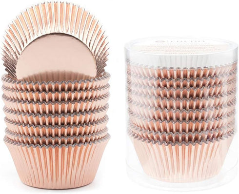 Gifbera 200-Count Rose Gold Foil Cupcake Liners, Standard Baking Cups Muffin Wrappers for Wedding Birthday