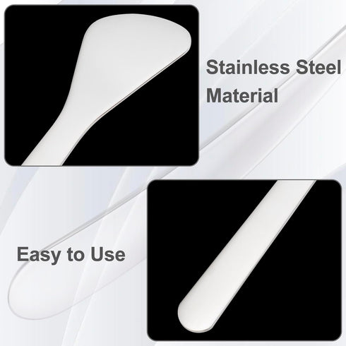 Pndeyo 3pcs 3.17"0.98" Mini Stainless Steel Makeup Spatula, Reusable Cosmetic Cream Spatulas Spoon, Skincare Scoop