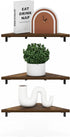 Furinno Rossi Triangle Floating Shelves for Wall, Set of 3 Geometric Corner