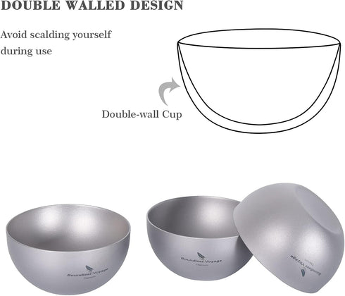 iBasingo 30ml Titanium Double Layer Sake Cup - Outdoor Camping Portable Wine Cup, Picnic Whiskey Flask (1 Piece)