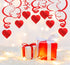 36PCS Heart Decorations, Hanging Swirls, Valentines Day Party Supplies, Ceiling Decor