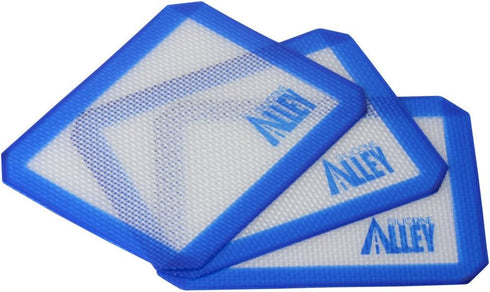 3 Non-stick Blue Silicone Mat Pads, Small Rectangle 5 x 4 Inch