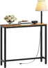 29.5" CT75DBR YATINEY Narrow Console Table, Behind Couch Table, Small Entryway Table with Light, Thin Sofa Table
