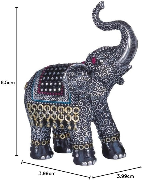 George S. Chen Imports SS-G-88051 Black Thai Elephant Collectible Figurine Statue, Trunk Raised