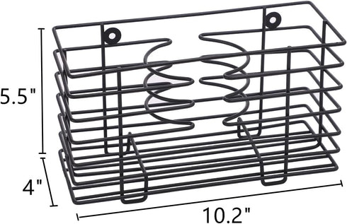 YCOCO Hair Dryer Holder, Wall Mount Metal Wire Organizer for Hair Care Styling Tools, Black