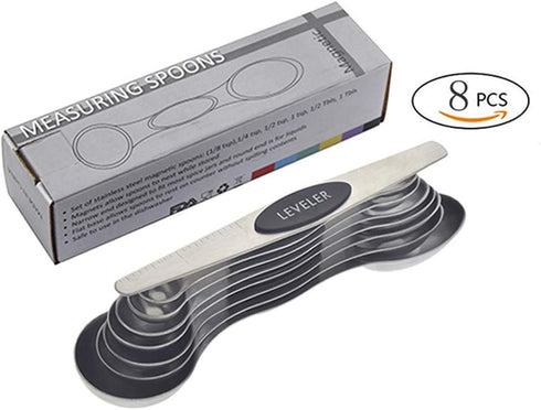 Stainless Steel Baking Tools, Magnetic Double-Headed Measuring Spoons, 8 PCS