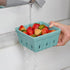 5.8" Set 2, ONEMORE Berry Basket Ceramic Berry Bowls with Holes Square Fruit Bowl Berry Colander Containers for Fridge