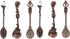 6Pcs Retro Crystal Alloy Tea Spoons, Decorative Dessert Spoon, Ice Cream Spoons for Cafe Tableware