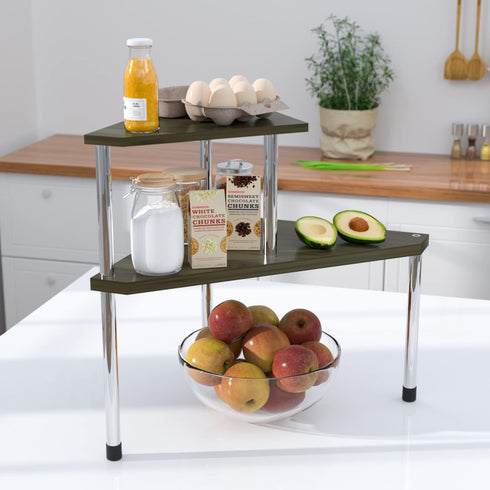 Counter 2 Countertop Counter Weenson Bathroom Organizer Corner Shelf - Tier Bathroom Organization Bamboo Bathroom Sink