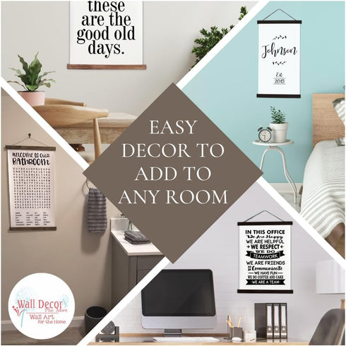 Wood & Canvas Wall Hanging Bathroom Word Search, Forgot Phone Wall Art 12x14.5-Inch