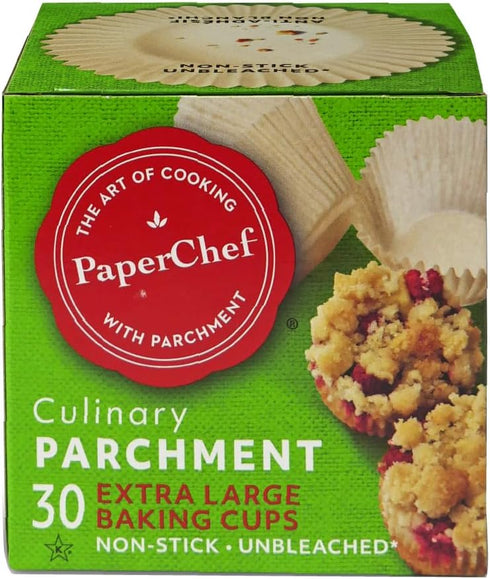 X-Large Parchment Baking Cups, Easy Release Non-Stick Paper, 30 Count