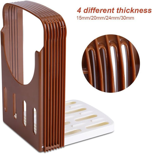 Bread Slicer Toast Cutter Kitchen Tools, Foldable Sandwich Slicing with 4 Thickness for Homemade Bread, 8.7 * 5.5 *