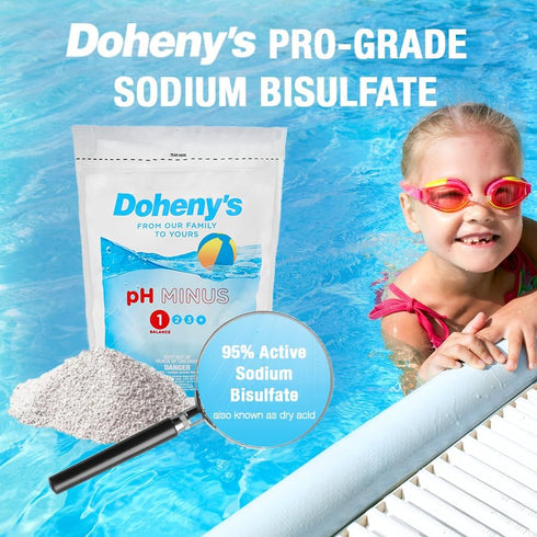 |5 lb Doheny's pH Minus | pH Down for Pools | Sodium Bisulfate Dry Acid | Pool pH Reducer | Water Balancer | Fast