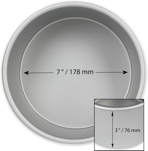 PME Professional Aluminum Baking Pan - Round 7 x 3in