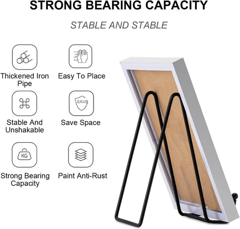 3 Pack 6 Inch Plate Stands, Metal Frame Holder for Book Display, Easels for Signs, Cookbook, Picture Stands