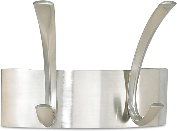 Safco Products Metal Coat Rack, 2 Hook, Silver, 4203SL, 2 Pack