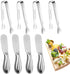 Butter Spreader Knife Set - 8 PCS Stainless Steel Cheese and Butter Spreaders with Mini Serving Tongs for Appetizers,