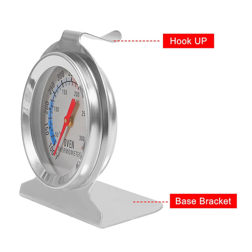 2 Pack Oven Thermometer, Instant Read Stainless Steel Grill Thermometer, 50-300 C/100-600 F for Cooking