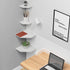 7-Inch Set 2, WELLAND Floating Corner Shelves of Wall Mounted Storage Shelf with White Finish for Bedroom, Living Room