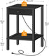 BK91UBZ01 HOOBRO Side Table with Charging Station, End Table with USB Ports and Outlet, Nightstand with Storage Shelf