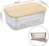Butter Dish with Lid for Countertop, Stainless Steel Butter Holder Container with Silicone Sealing, Butter Keeper for Kitchen, Holds 1 Stick West or 2 Sticks East Coast Butter