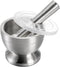 Bekith Mortar and Pestle Sets 18/8 Brushed Stainless Steel Spice Grinder Pill