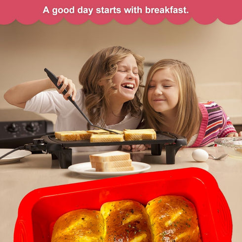 SOV Silicone Bread Loaf Pan, 10 x 5 Inch, Set of 2 Non-Stick Loaf Pans for Bread, Toast, Brownies, and Cakes