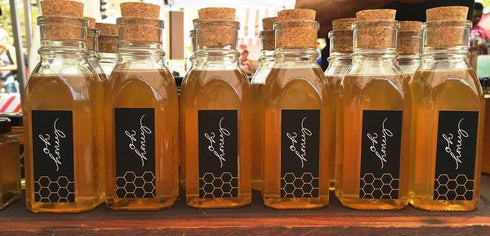 12 16 oz 1 lb 1800's Nakpunar pcs Muth Bottle Jar - Empty Honey Bottles with Cork Bottle Stopper - Reproduction Honey