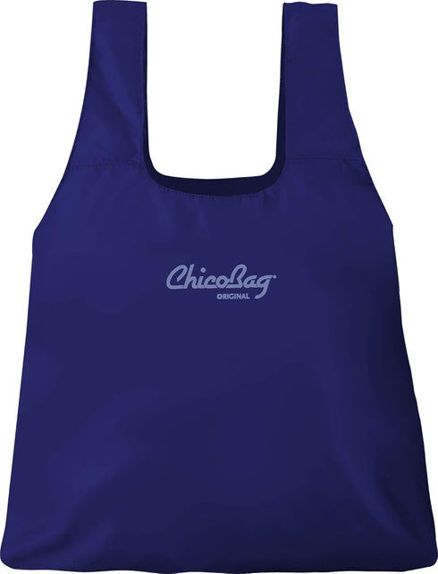 ChicoBag Original Compact Reusable Grocery Bag w/Attached Pouch and Carabiner Clip, Variety 4pk - Mazarine, Aqua,