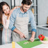 ZVP Set of 5 Plastic Cutting Boards for Kitchen, Flexible Chopping Mats with Food Icons, BPA Free, 15×12 IN, Green