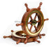 Nagina International 4" Small Rosewood Crafted Brass Ring Ship Wheel, Nautical Decor Steering Wheel