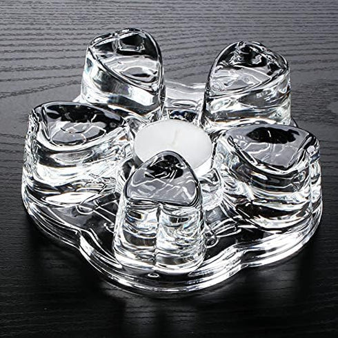 Sun's Tea Universal Solid Crystal Glass Teapot Warmer, Tealight Warmer, Candle Never Flames Out
