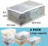 Set of 6 Clear Clothes Storage Bags Large Thicken Clothes Organizer Bins for Blanket,Sheets,Quilt,Folded Clothes,Sweater,Jeans, Closet Organizers and Storage 6×60L by Fordonral