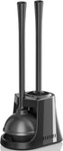 Toilet Plunger and Brush Set | Heavy Duty Toilet Plunger with Ventilated Holder, 2-in-1 Toilet Brush and Plunger Combo